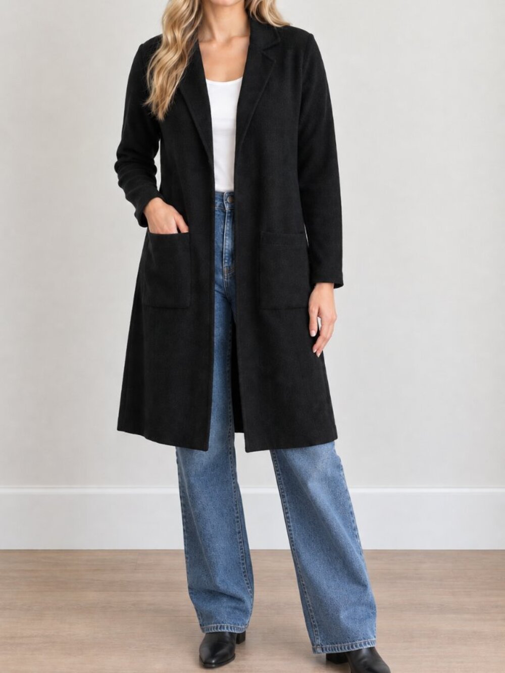 Chico's cardigan XS black cotton midi